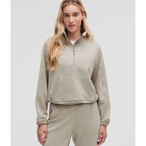 Lululemon Brushed Softstreme Half Zip Riverstone Tan Size 4